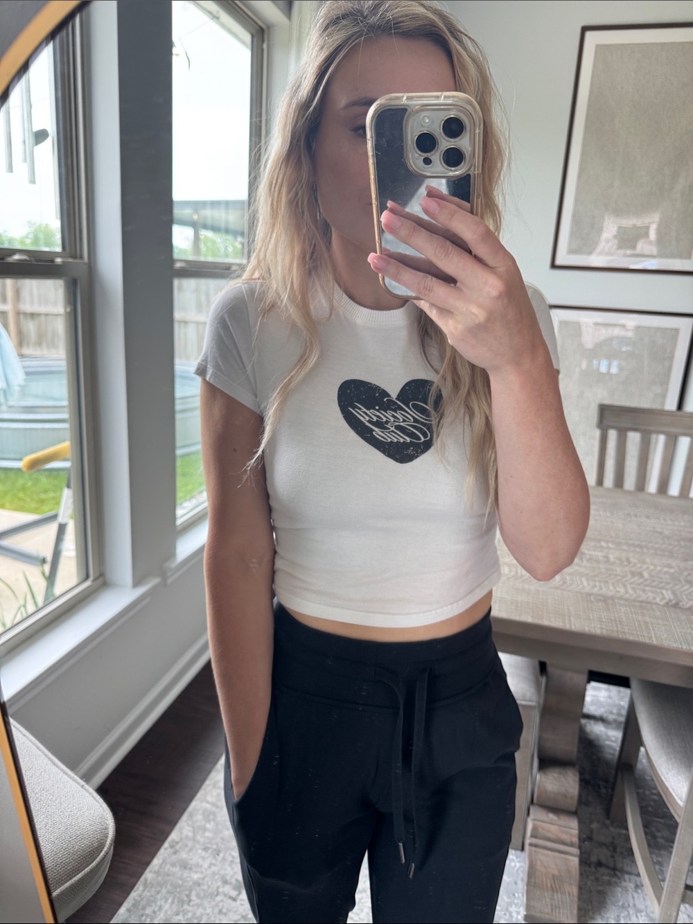 H&M Heart Graphic Crop “Social Club” White Tshirt - Picture 4 of 9